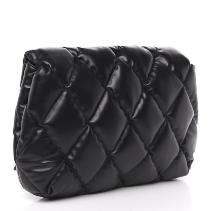 Balenciaga Nappa Calfskin Quilted Touch B Clutch Bag Black 3 of 10