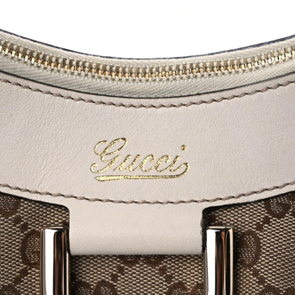 Gucci Monogram Medium D Gold Ring Hobo White 10 of 17