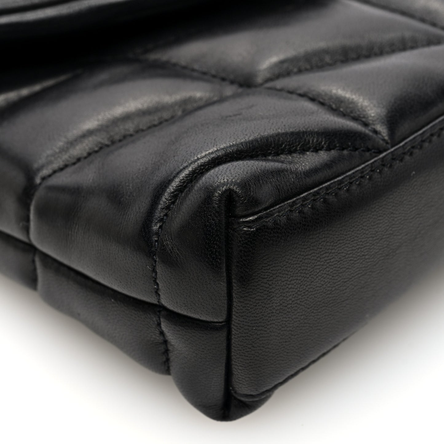 Lambskin Monogram Loulou Puffer Pouch Clutch Black