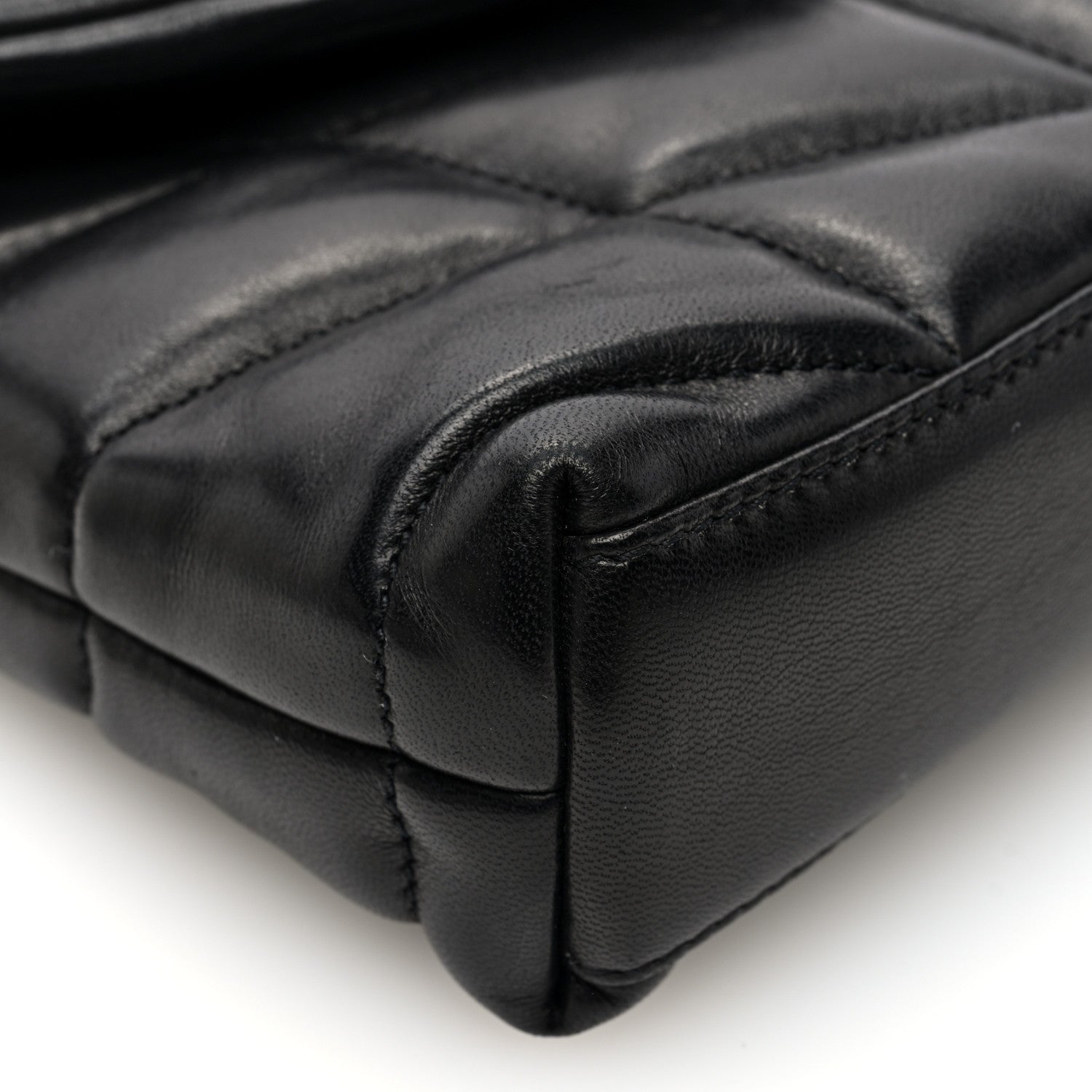 Saint Laurent Lambskin Monogram Loulou Puffer Pouch Clutch Black 10 of 12