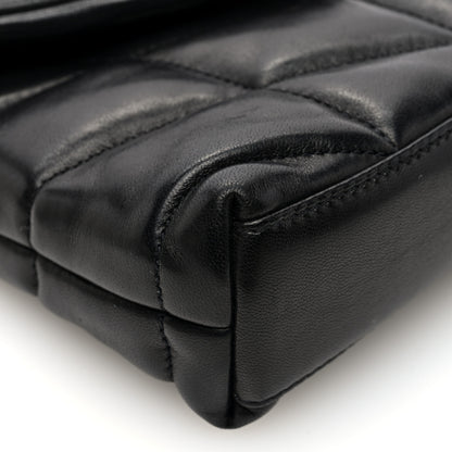 Saint Laurent Lambskin Monogram Loulou Puffer Pouch Clutch Black 10 of 12