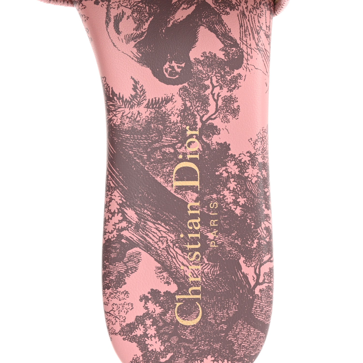 Christian Dior Canvas Toile De Jouy Embroidered Dway Flat Slide Sandals 36 Chateau Rose 7 of 10