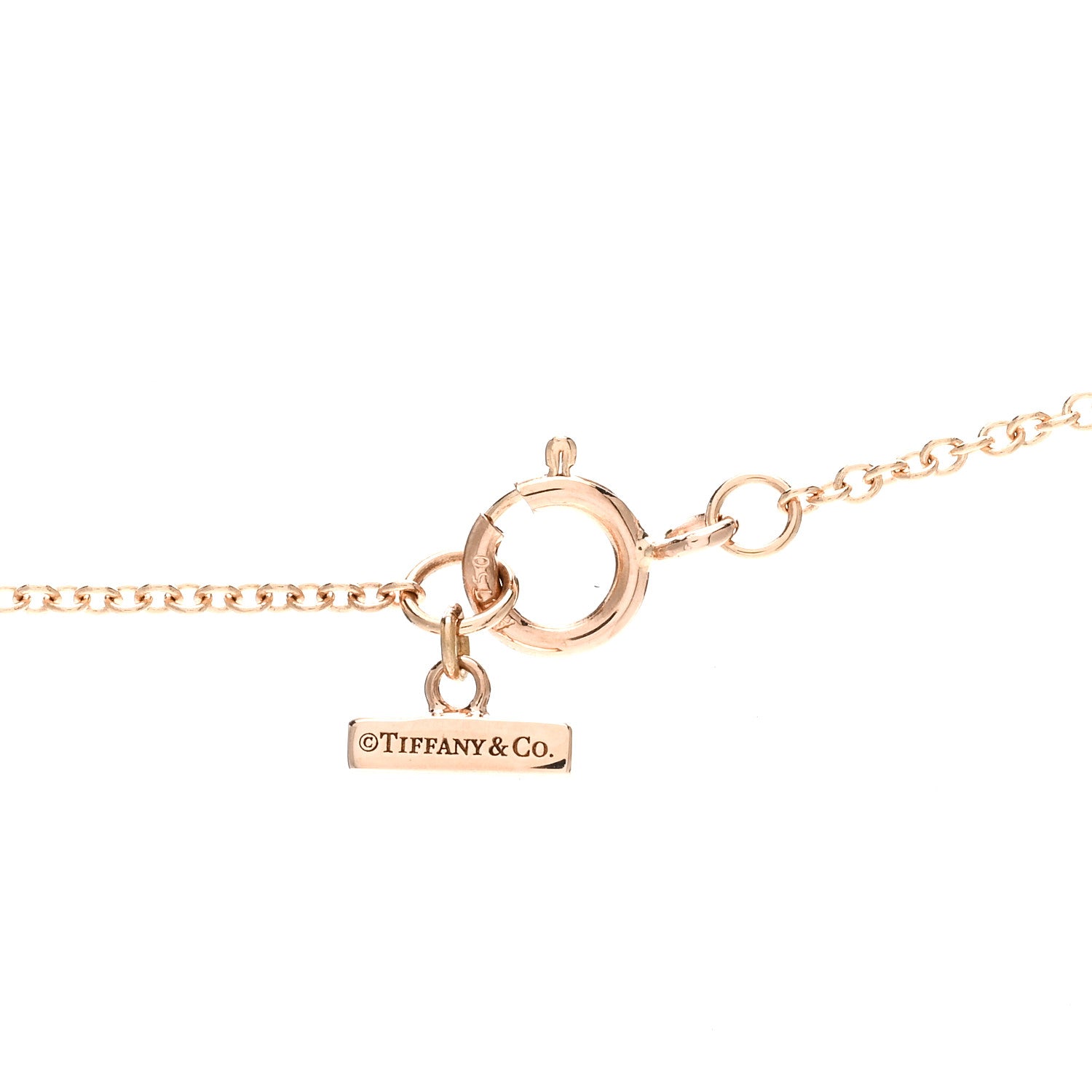 Tiffany 18K Rose Gold Diamond Carnelian Small T Circle Pendant Necklace 5 of 6