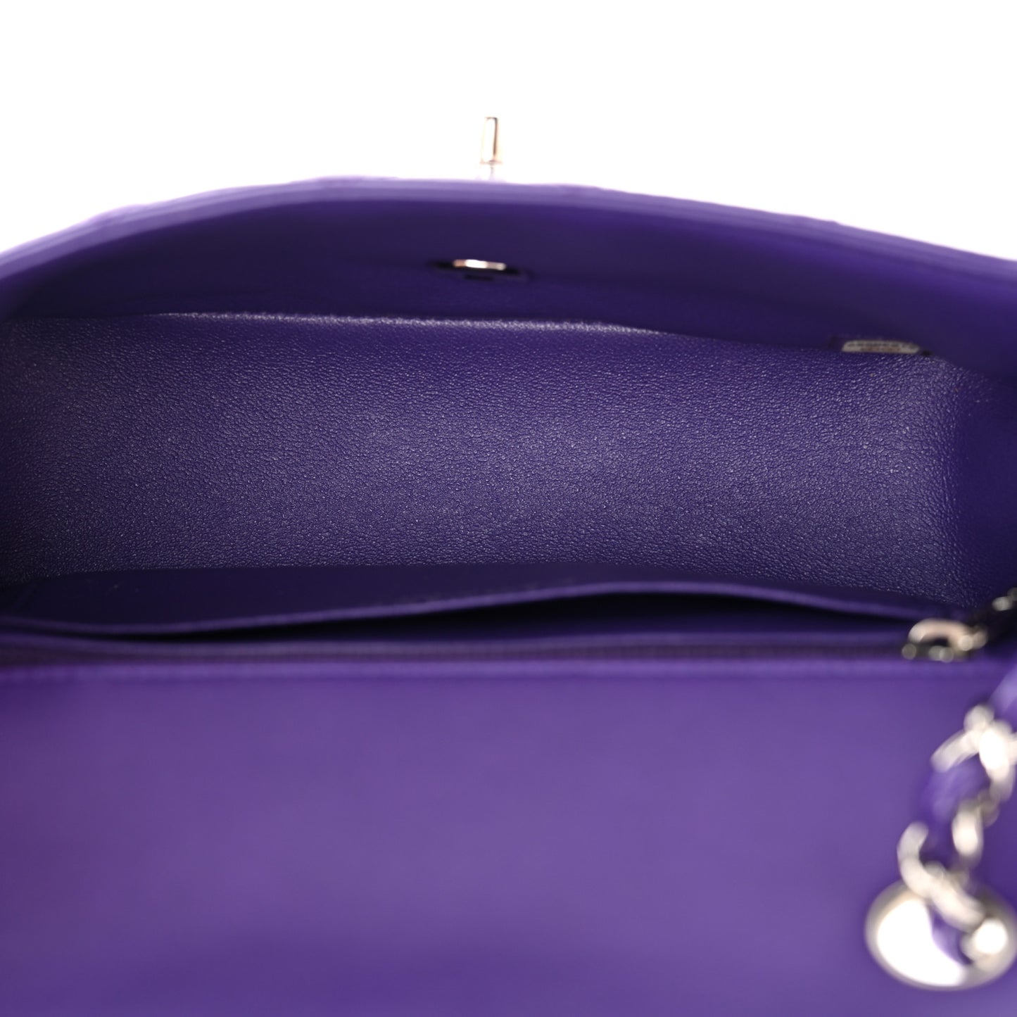 Patent Quilted Mini Rectangular Flap Purple