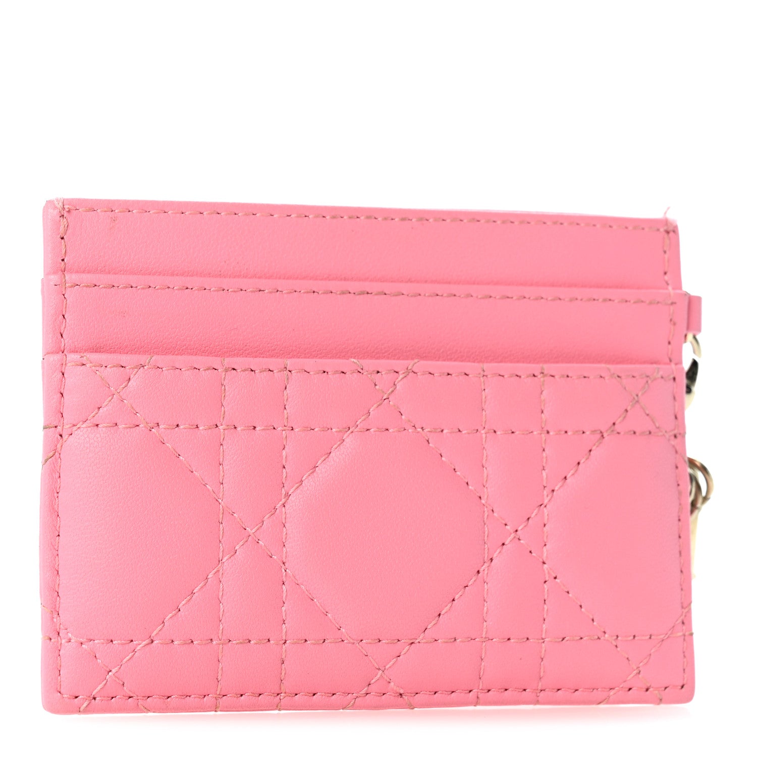 Christian Dior Lambskin Cannage Lady Dior Card Holder Strawberry Pink 3 of 8
