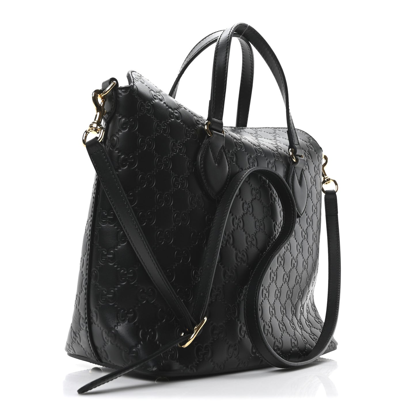 Guccissima Linea A Foldover Tote Black