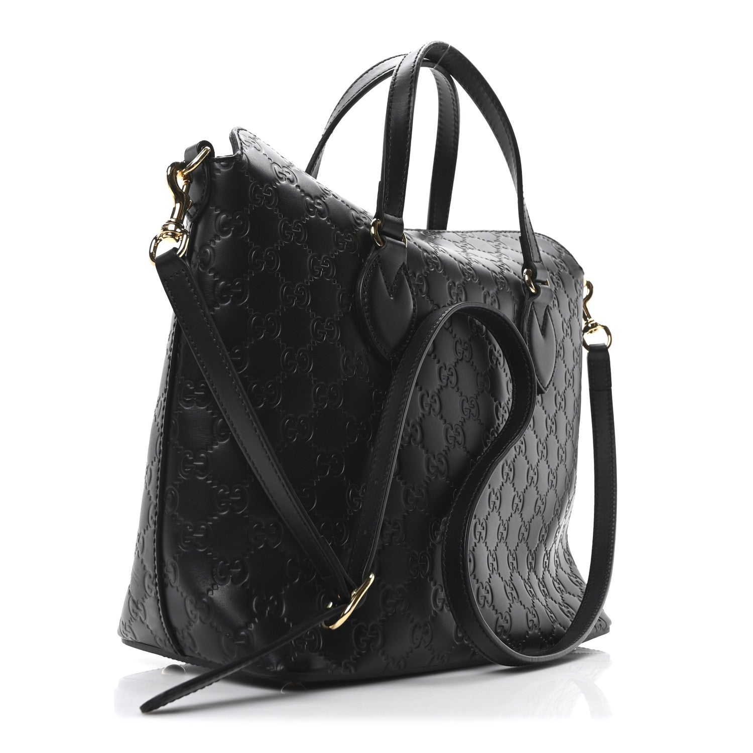 Gucci Guccissima Linea A Foldover Tote Black 3 of 10