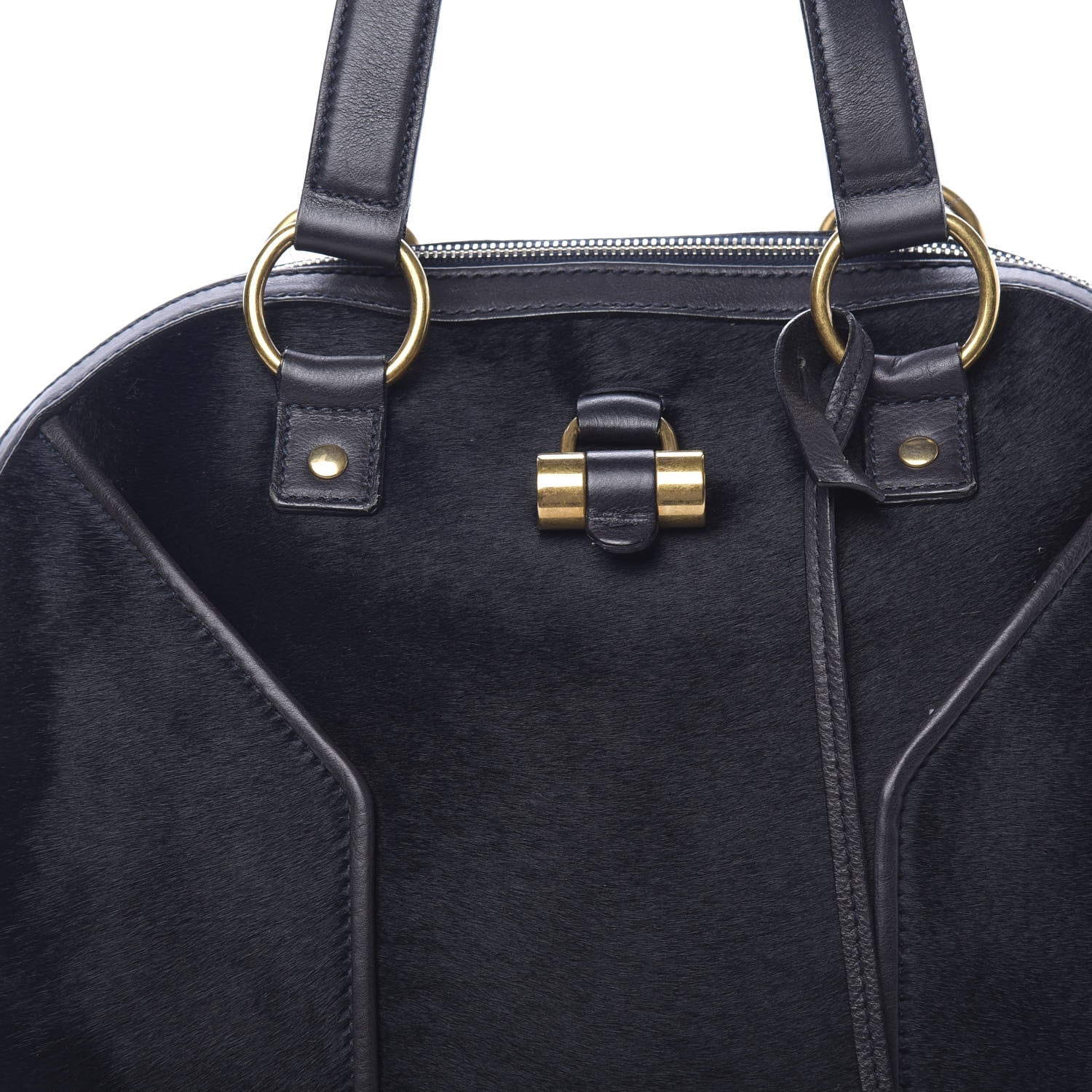 Saint Laurent Calf Hair Large Muse Black 8 of 15