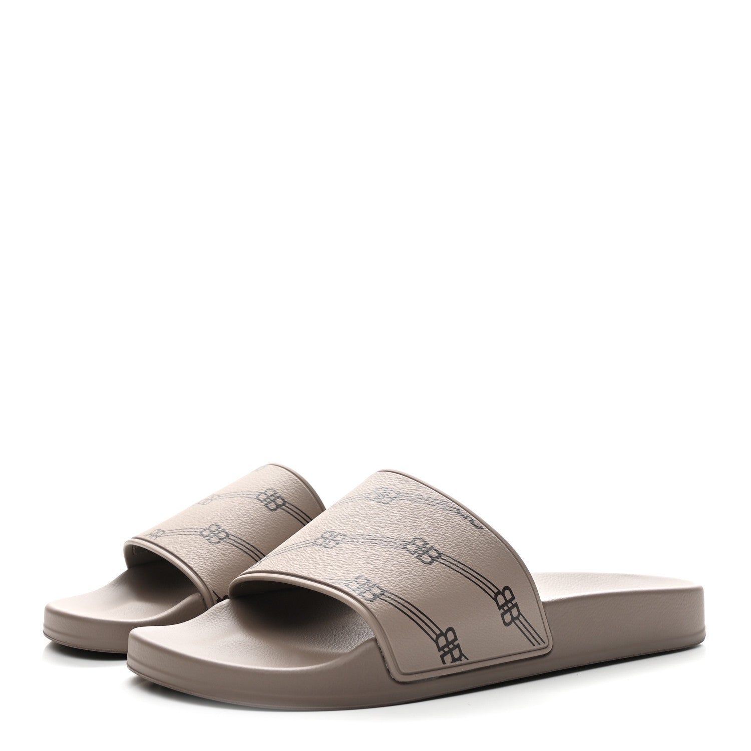 Balenciaga Rubber Allover Logo Mens Pool Slide Sandals 42 Dark Mink 4 of 9