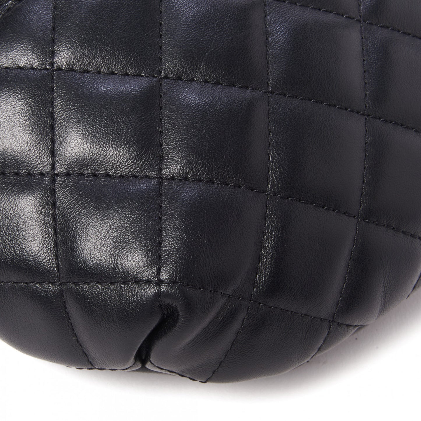 Calfskin Quilted Waist Belt Bag Black