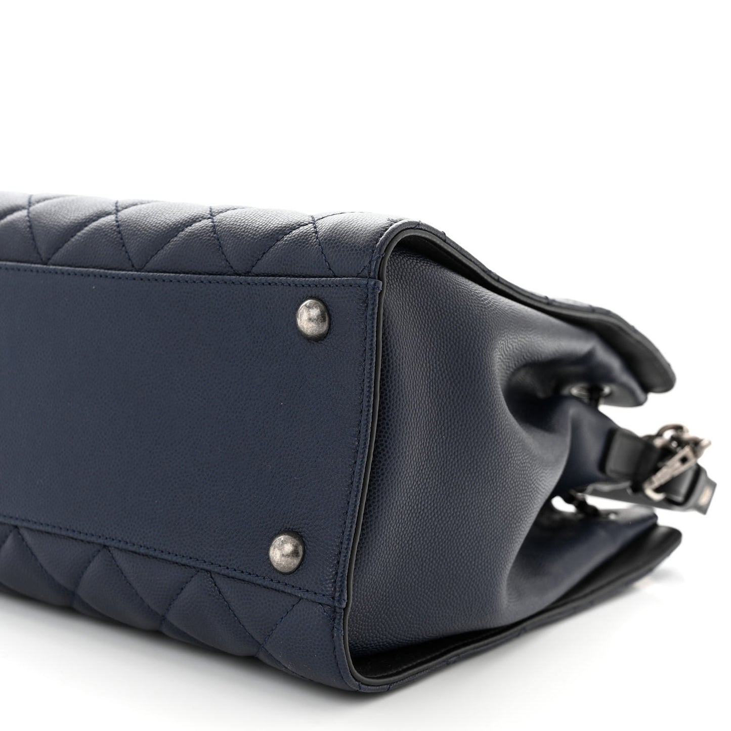 Caviar Quilted Medium CC Bucket Bag Dark Blue