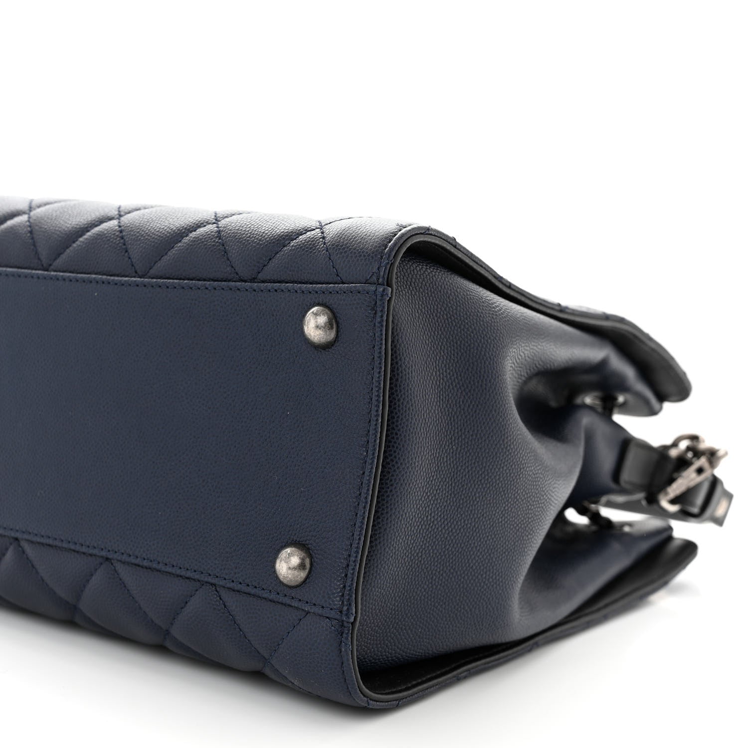 Chanel Caviar Quilted Medium CC Bucket Bag Dark Blue 10 of 10