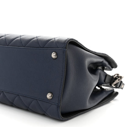 Chanel Caviar Quilted Medium CC Bucket Bag Dark Blue 10 of 10