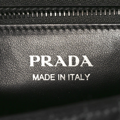 Prada Soft Calfskin Impunture Diagramme Monochrome Large Chain Flap Shoulder Bag Black 6 of 8