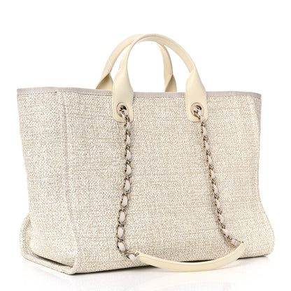 Chanel Lurex Boucle Medium Deauville Tote White 3 of 11