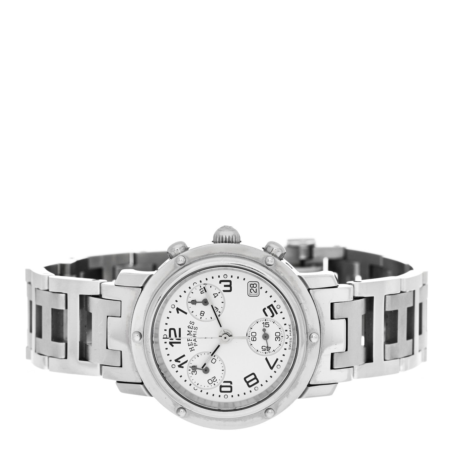 Hermes Stainless Steel 31mm Clipper Chronograph Quartz Watch 2 of 4
