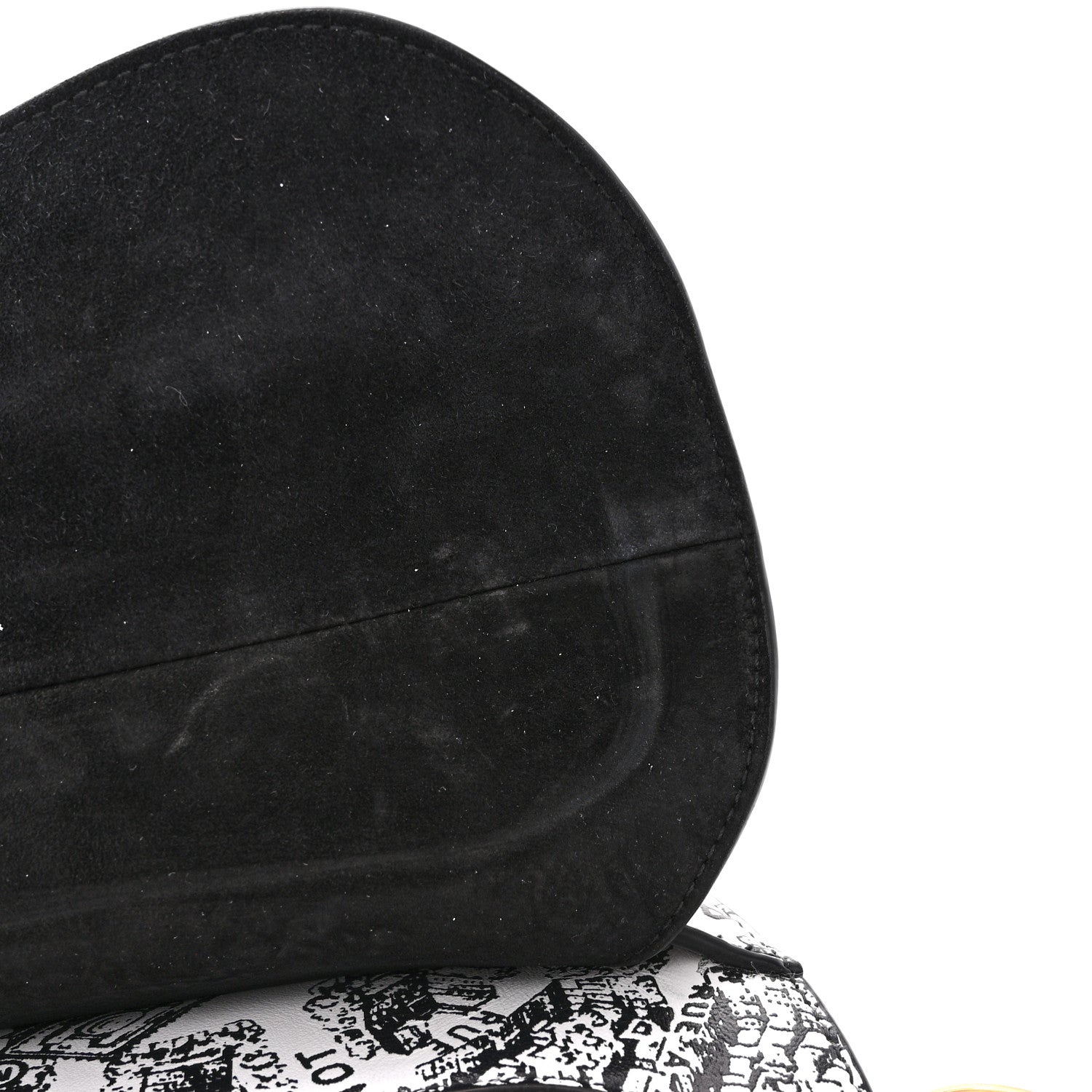 Christian Dior Calfskin Plan De Paris Printed Saddle Bag With Strap White Black 11 of 12