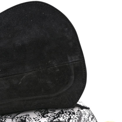 Christian Dior Calfskin Plan De Paris Printed Saddle Bag With Strap White Black 11 of 12