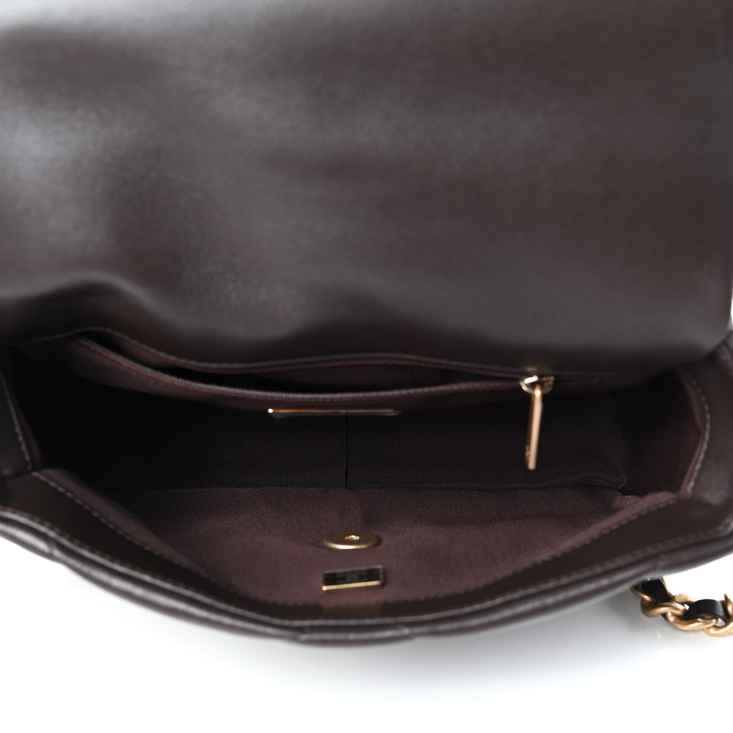 Chanel Lambskin Quilted Medium Chanel 19 Flap Dark Brown 4 of 4