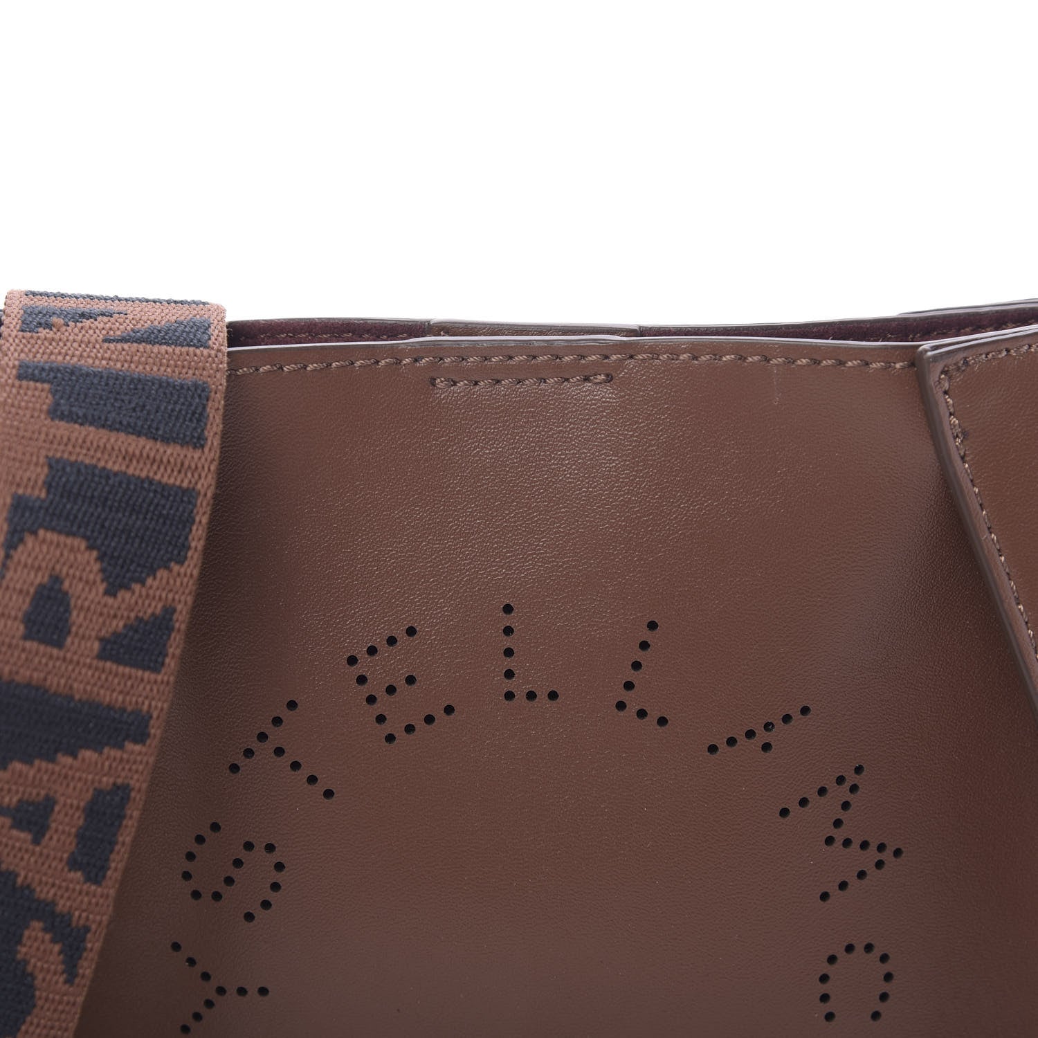 Stella McCartney Eco Alter Nappa Perforated Logo Tiny Crossbody Cinnamon 8 of 8
