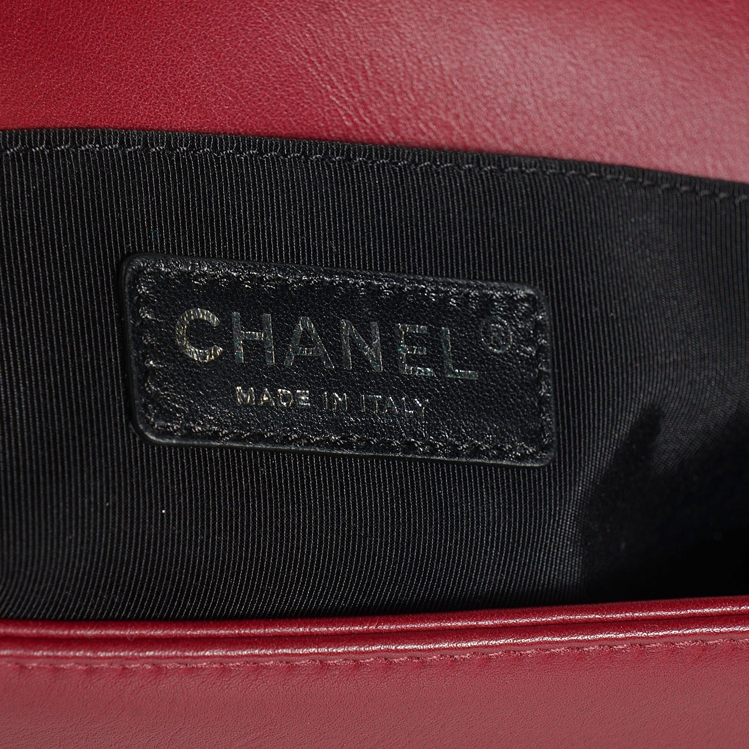Chanel Calfskin Chain Chevron Medium Boy Flap Red 7 of 8