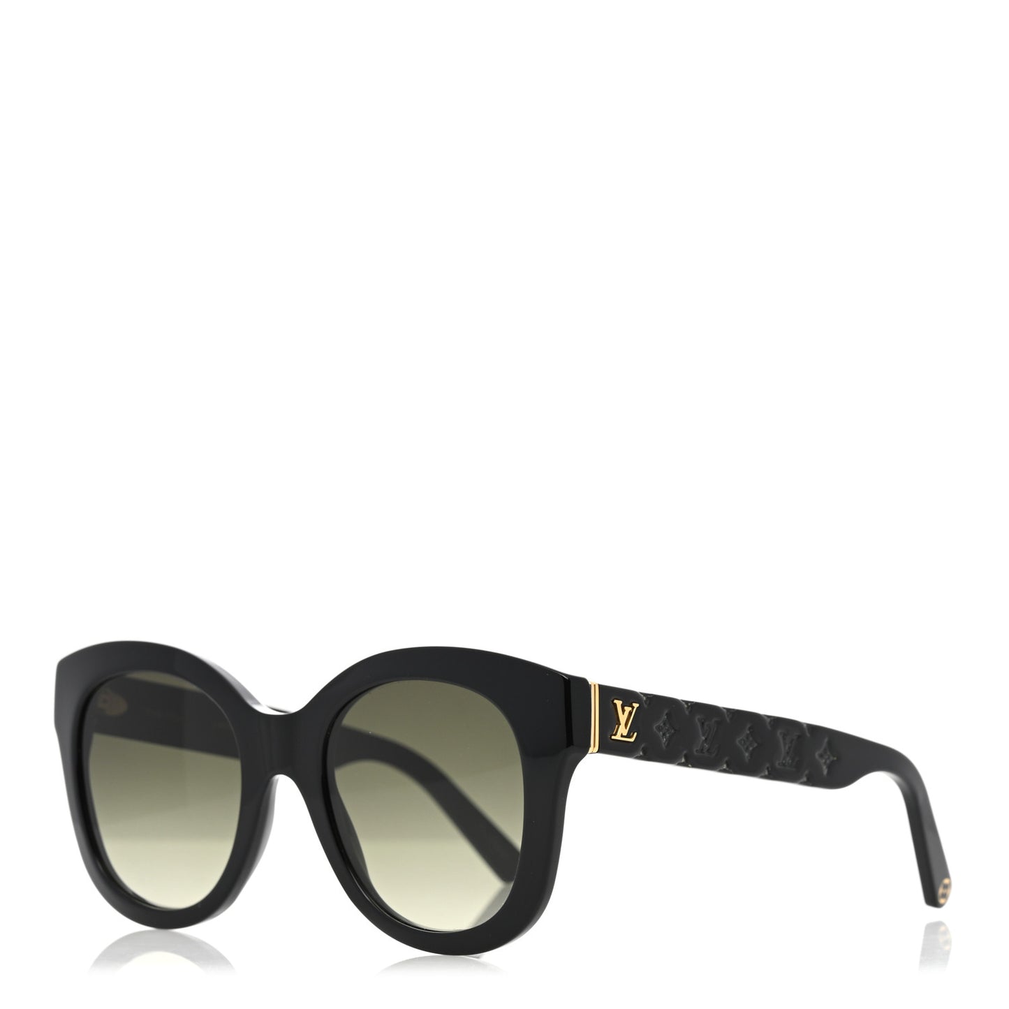 Acetate LV Empreinte Light Round Sunglasses Z1879W Black