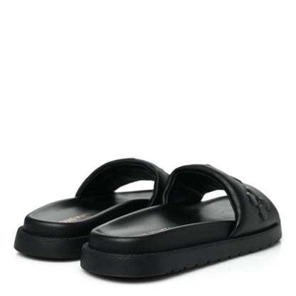 Louis Vuitton Calfskin LV Shore Flat Comfort Mule 39 Black 5 of 10