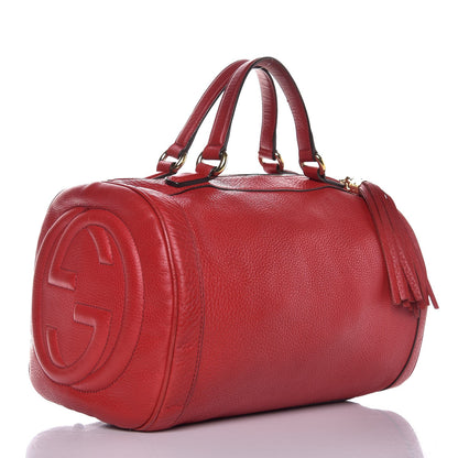 Gucci Pebbled Calfskin Medium Soho Boston Red 3 of 11