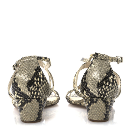 Jimmy Choo Snakeskin Sai 65 Sandals 37 Natural 6 of 13
