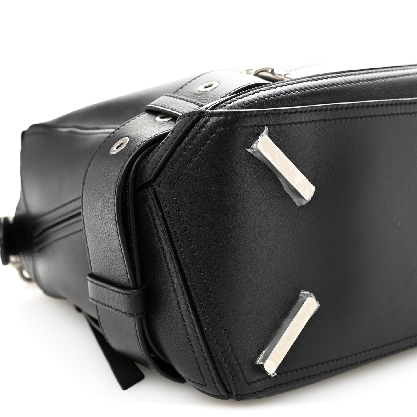 Shiny Calfskin Large Puzzle Biker Bag Black
