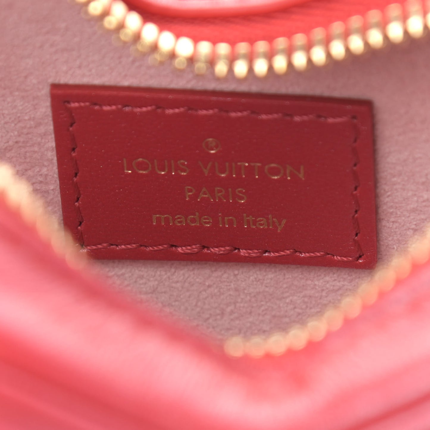 Lambskin Embossed Monogram Fall In Love Sac Coeur Heart Chain Bag Lipstick Red
