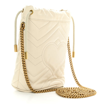 Gucci Calfskin Matelasse Mini GG Marmont 2.0 Bucket Bag White 3 of 10