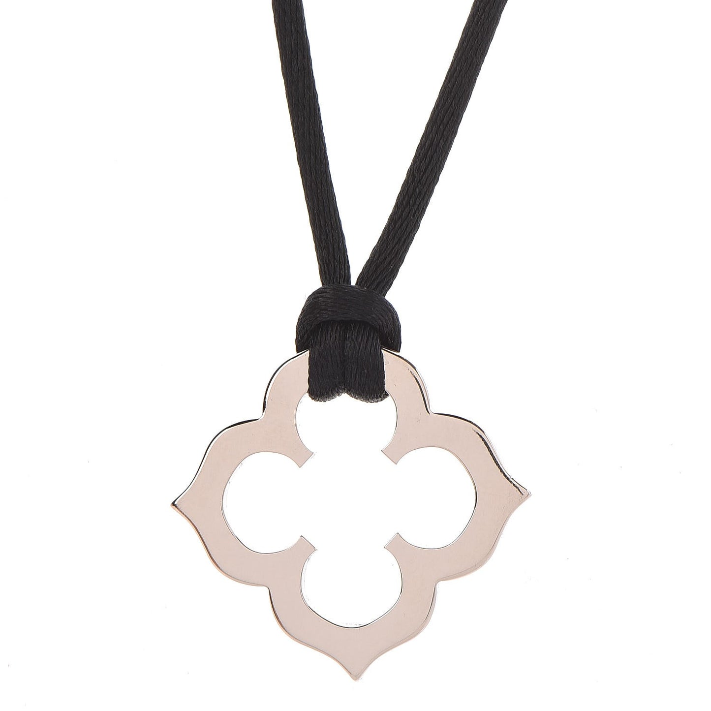 18K White Gold Clover Necklace