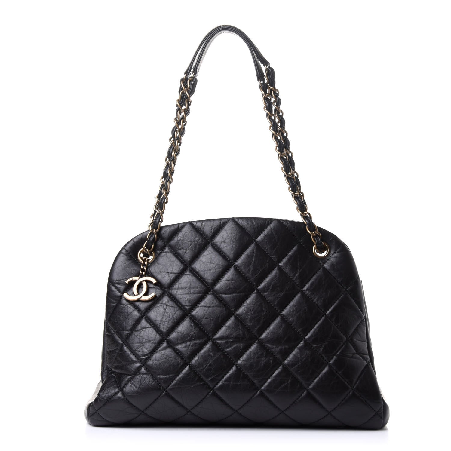 Chanel Aged Calfskin Large Just Mademoiselle Bowling Bag Black 1 of 12