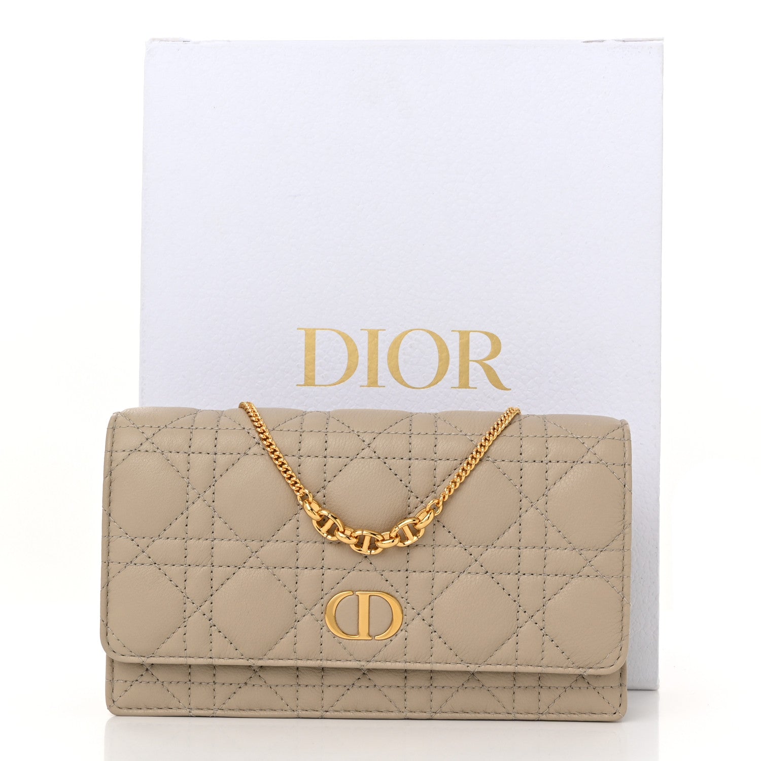 Christian Dior Supple Calfskin Caro Pouch with Chain Sand 12 of 12