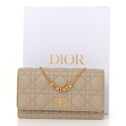Christian Dior Supple Calfskin Caro Pouch with Chain Sand 12 of 12