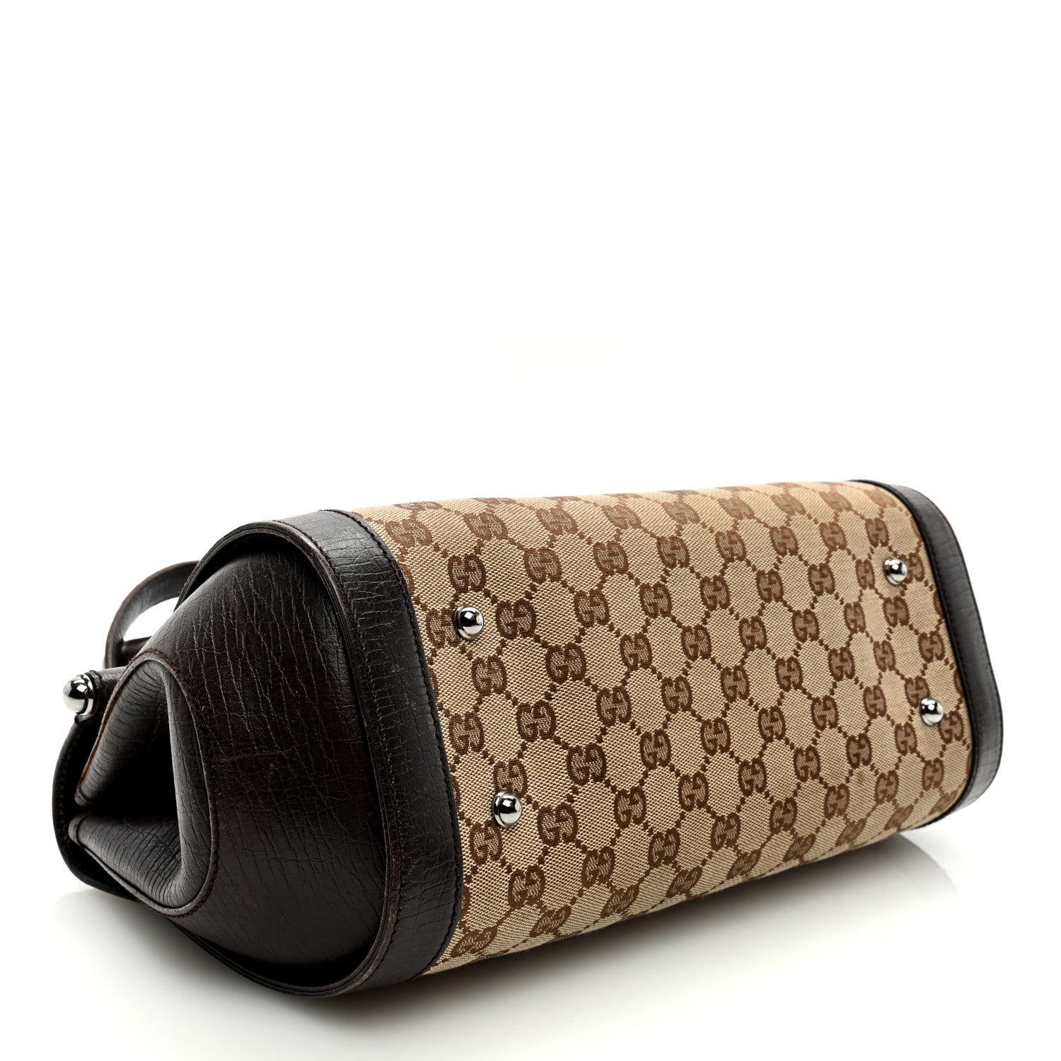 Gucci Monogram Bamboo Bullet Bag Dark Brown 4 of 9