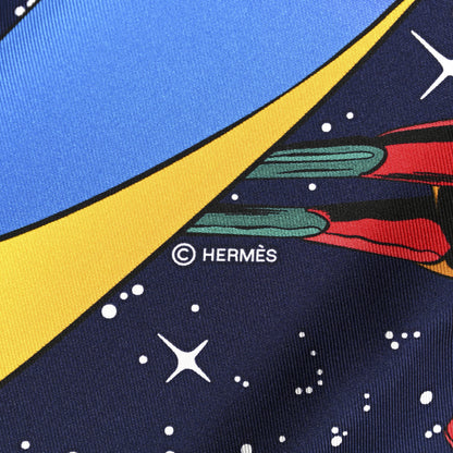 Hermes Silk Space Derby Scarf 90 Marine Rose Vif Multicolor 4 of 5