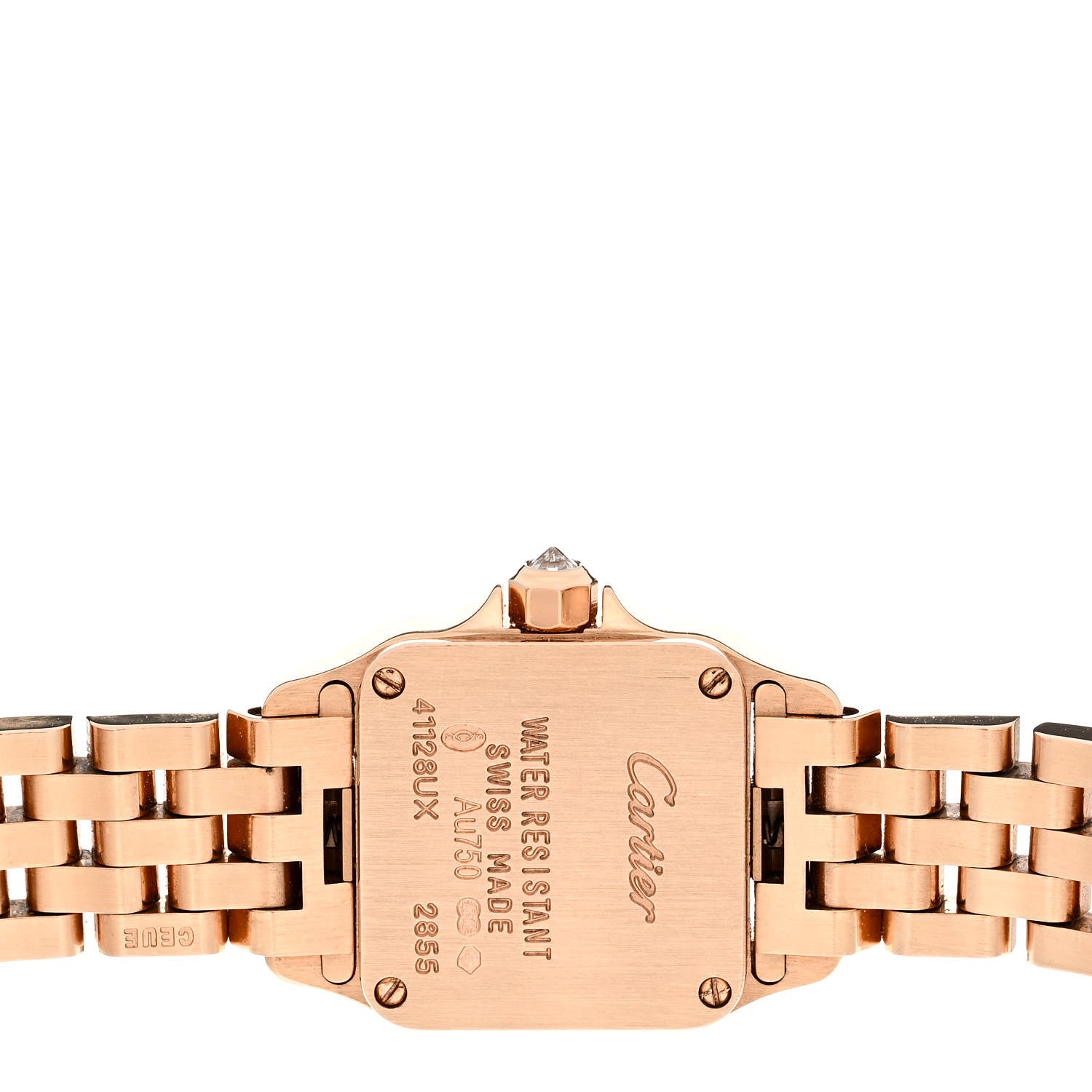 Cartier 18K Pink Gold Diamond Bezel 17mm Santos Demoiselle Quartz Watch 4 of 4