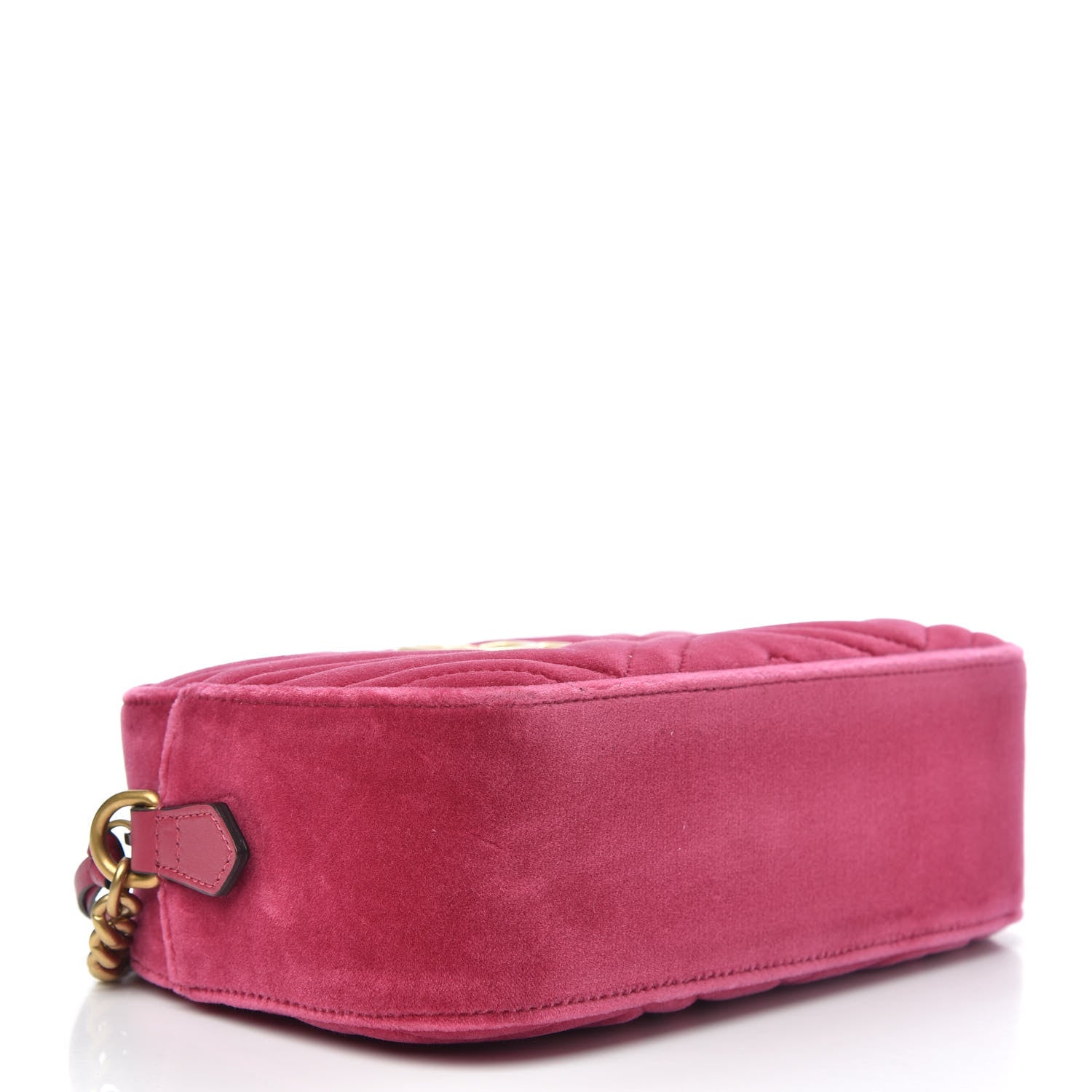 Gucci Velvet Matelasse Small GG Marmont Chain Shoulder Bag Light Raspberry Rose 4 of 12