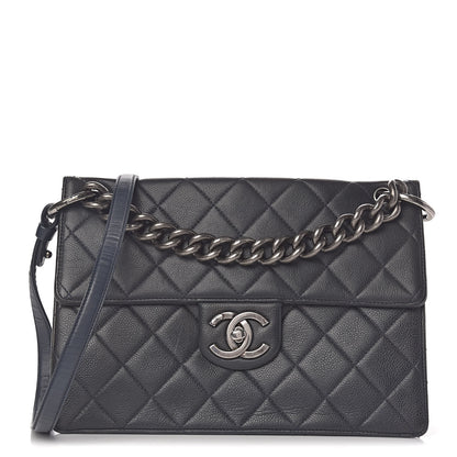 Chanel Caviar Quilted Large Retro Class Flap Dark Navy Blue 1 of 16