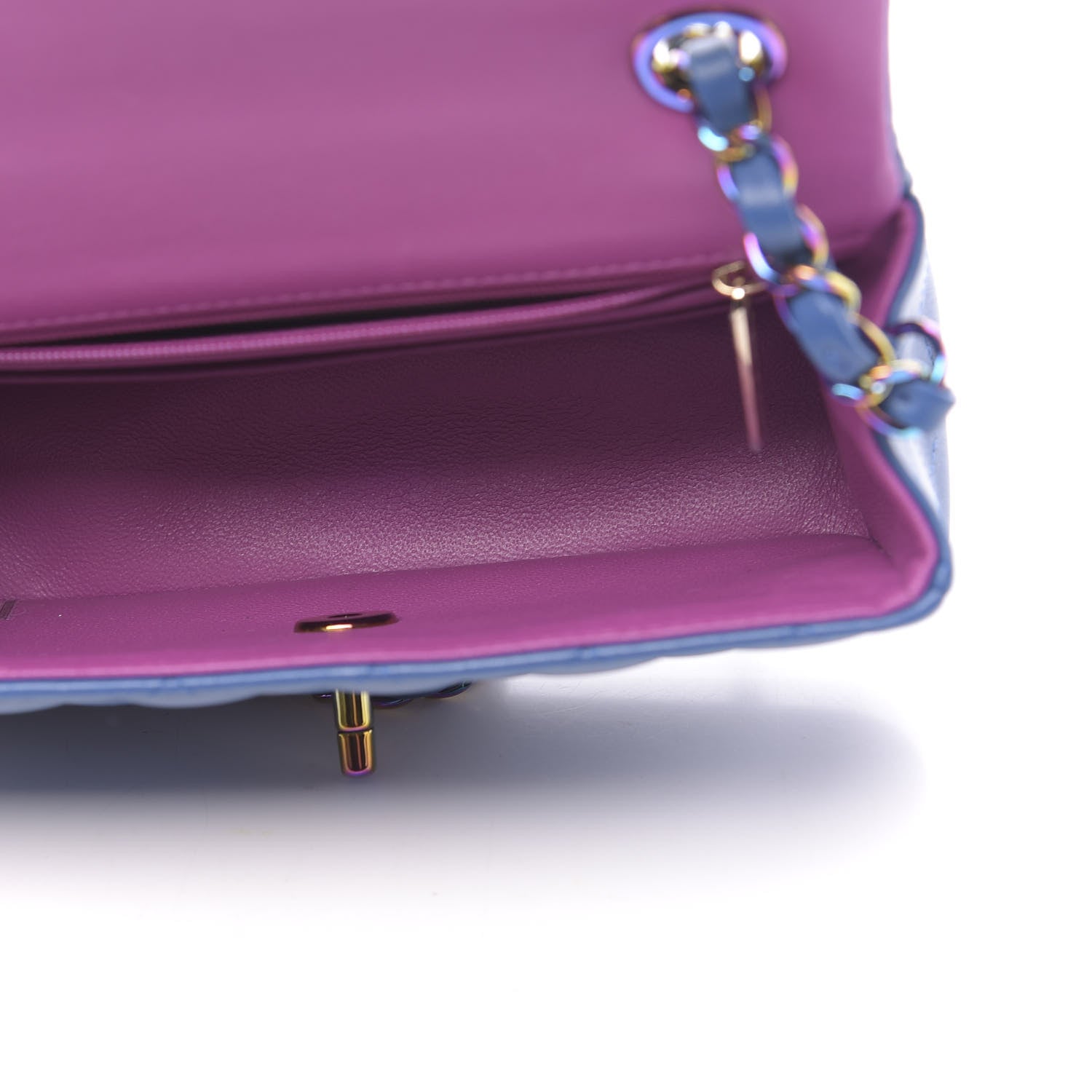 Chanel Lambskin Quilted Mini Rectangular Flap Blue Purple 5 of 10