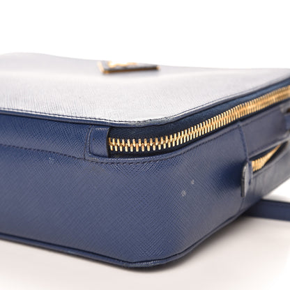 Prada Saffiano Lux Large Zip Crossbody Bag Bleuette 10 of 12