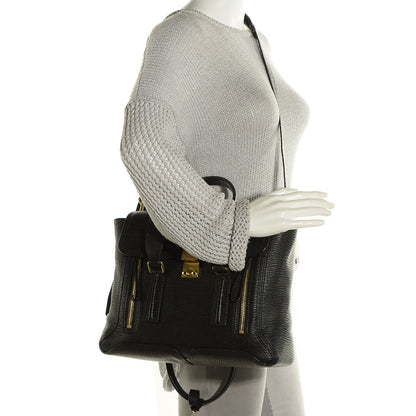 3.1 Phillip Lim 3.1 Textured Calfskin Medium Pashli Satchel Black 2 of 13