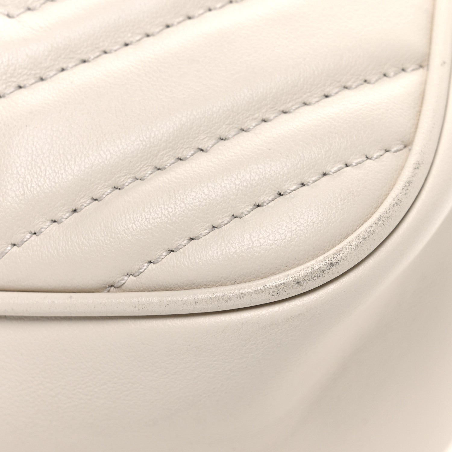 Gucci Calfskin Matelasse Small GG Marmont Chain Shoulder Bag White 12 of 12