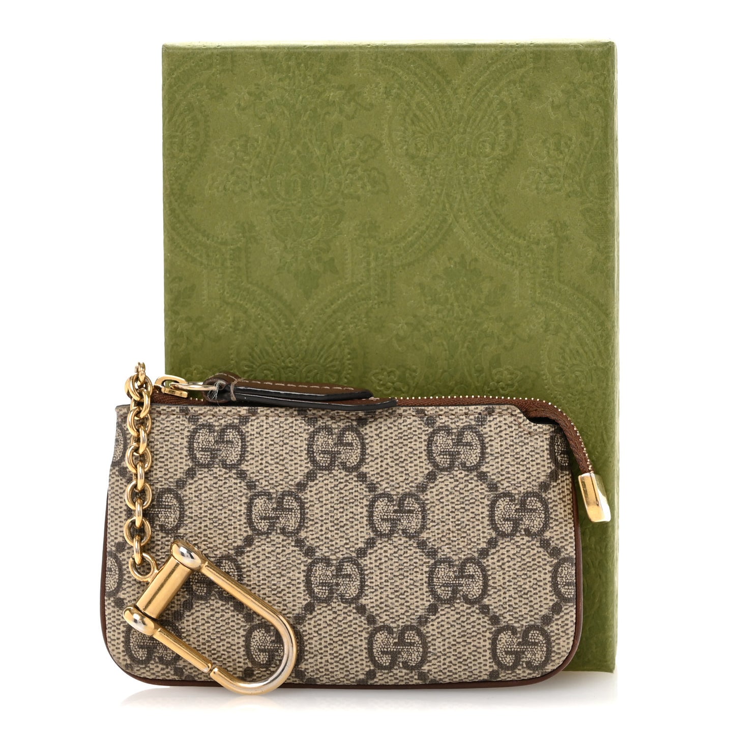 GG Supreme Monogram Key Case Brown