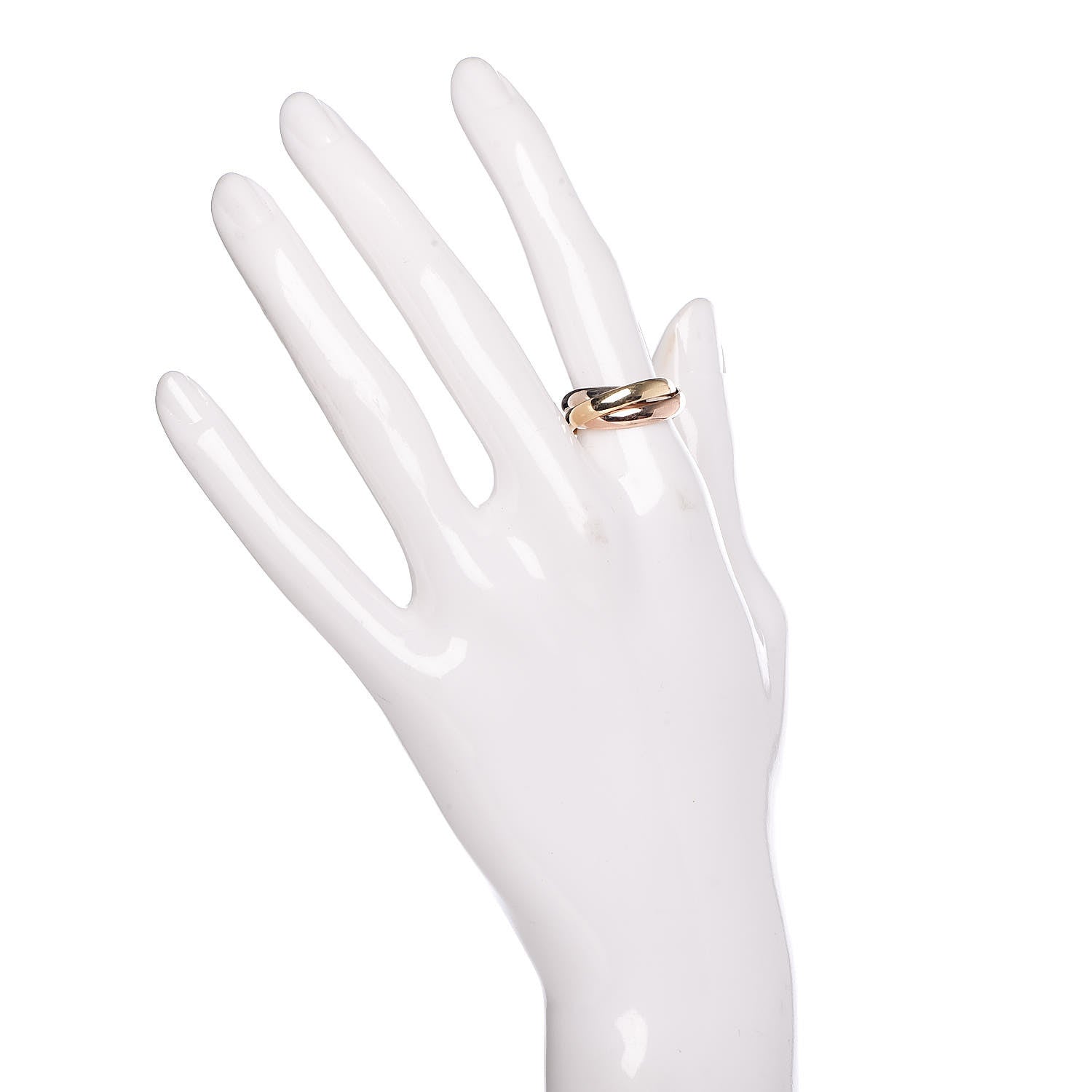 Cartier 18K Pink Yellow White Gold Classic Les Must De Trinity Ring 52 6 2 of 5