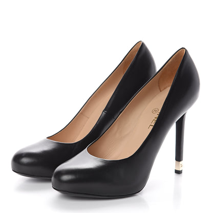 Chanel Lambskin CC Pumps 42 Black 3 of 6