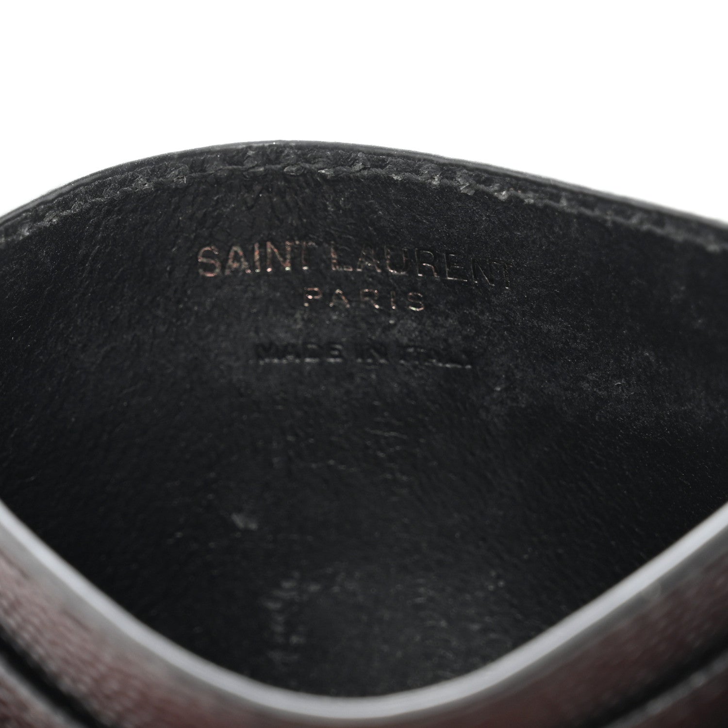Saint Laurent Grain De Poudre Matelasse Chevron Credit Card Case Black 6 of 7