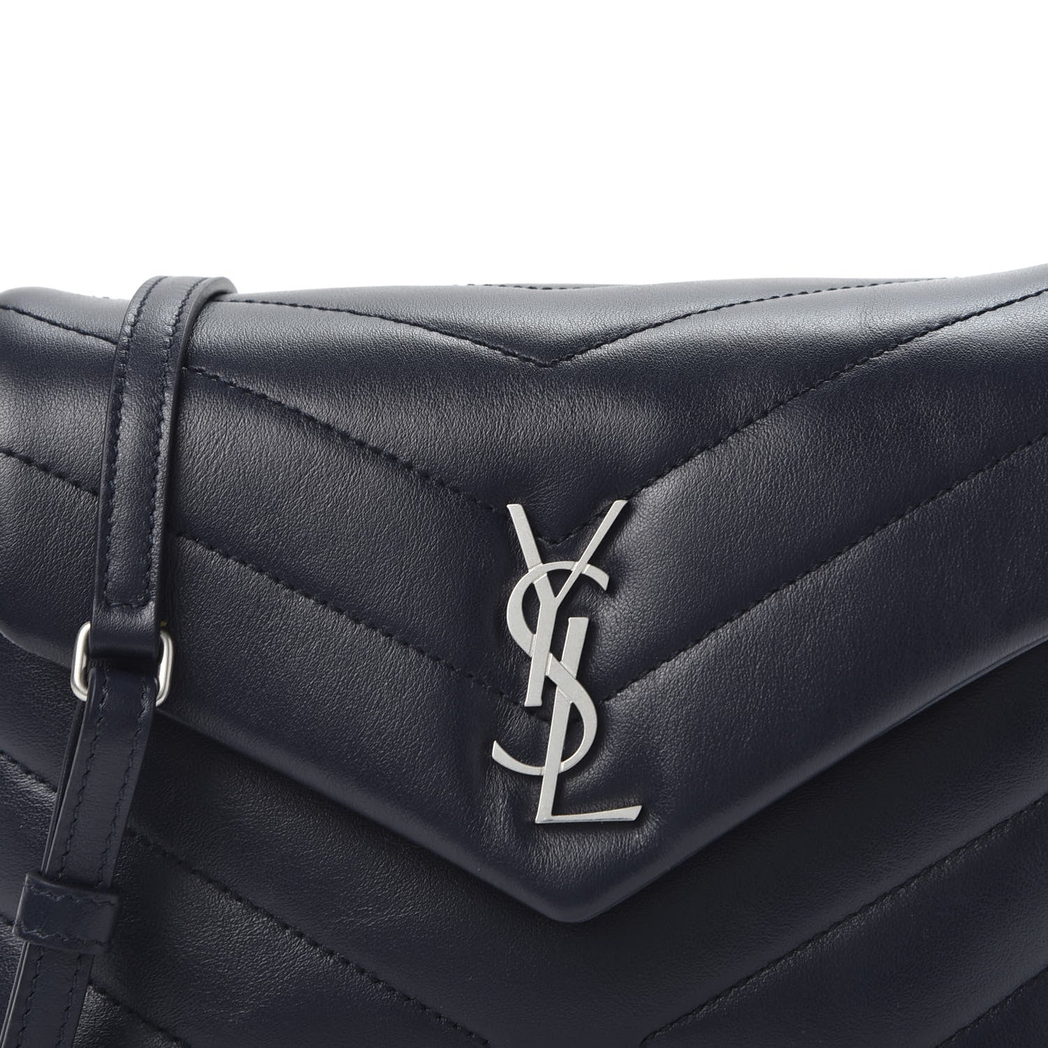 Saint Laurent Calfskin Y Quilted Monogram Toy Loulou Chain Satchel Medium Blue 10 of 10